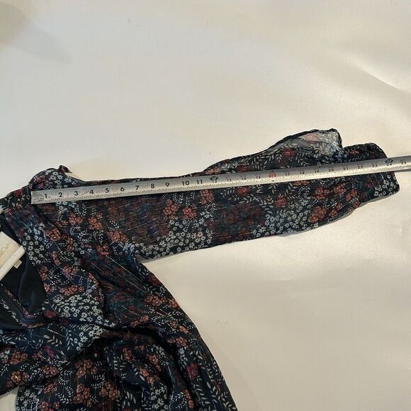 ModCloth Dress Womens Medium Twirl & Arch Maxi Chiffon Multicolored Floral Flaws - Picture 12 of 12